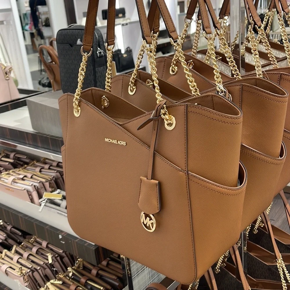 Michael Kors Jet Set Travel Large Chained Tote Shoulder Bag MK Luggage   NWT